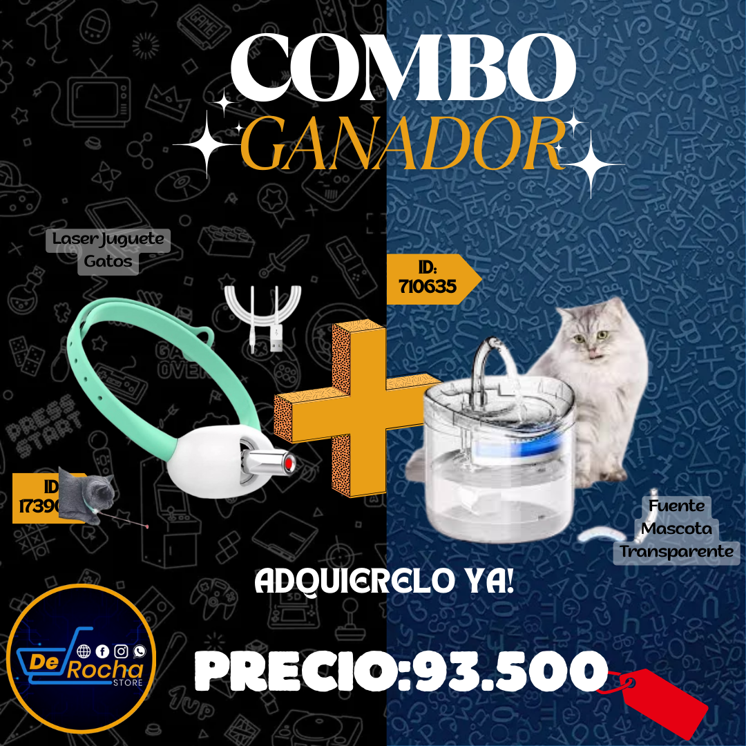 combo laser gato+fuente mascota